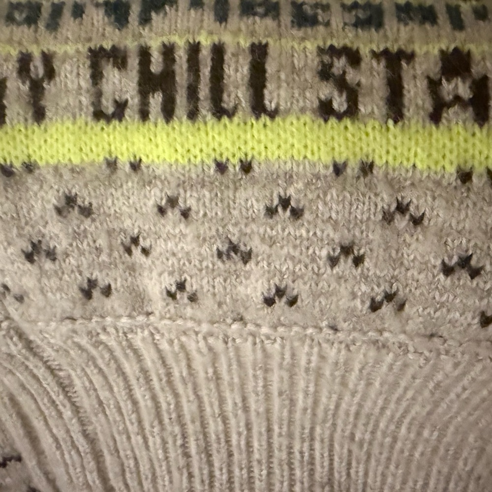 Beige Knit Sweater with Star Pattern